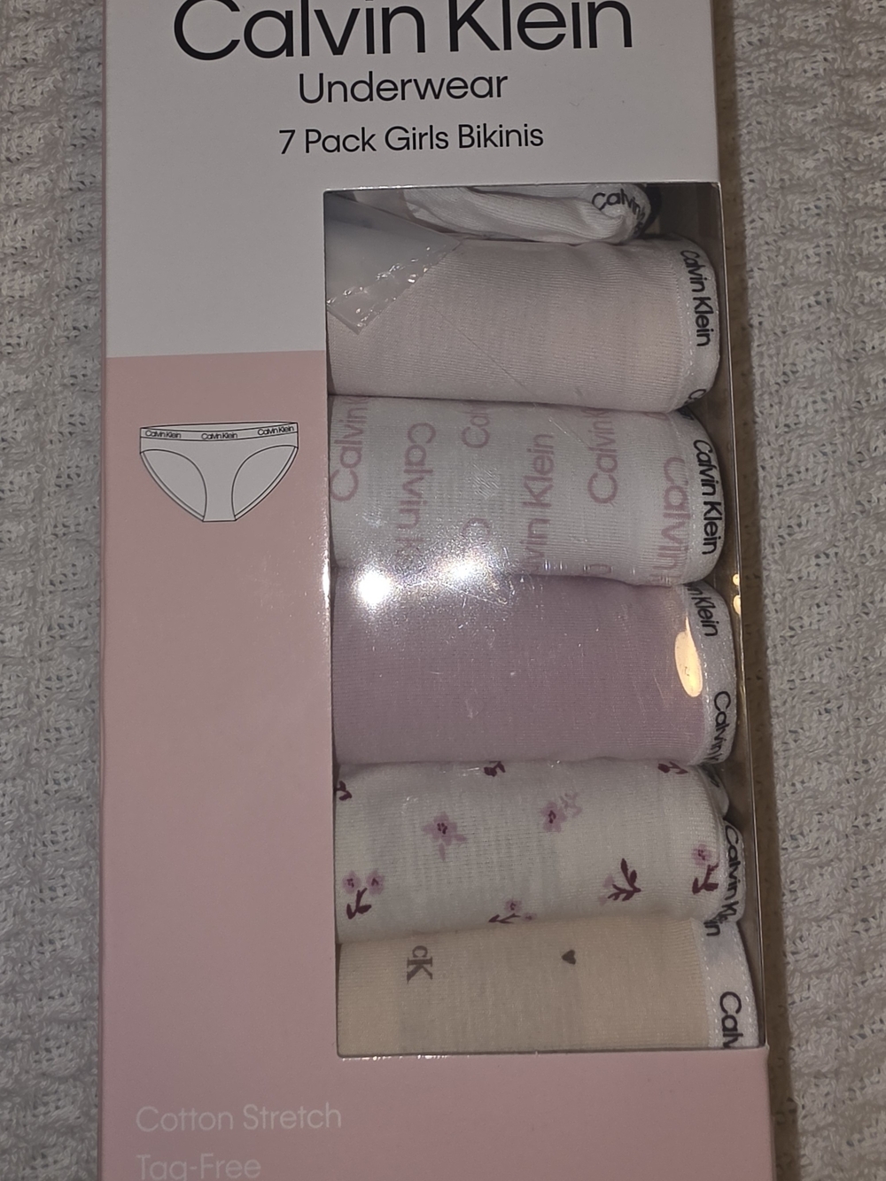 Calvin Klein Girls Bikini Pack - White, Light Pink, Pink
